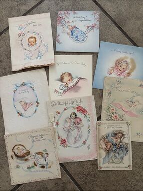 Vintage Baby Girl Cards
